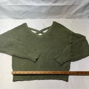 Elegant Olive V-Neck Sweater for Women